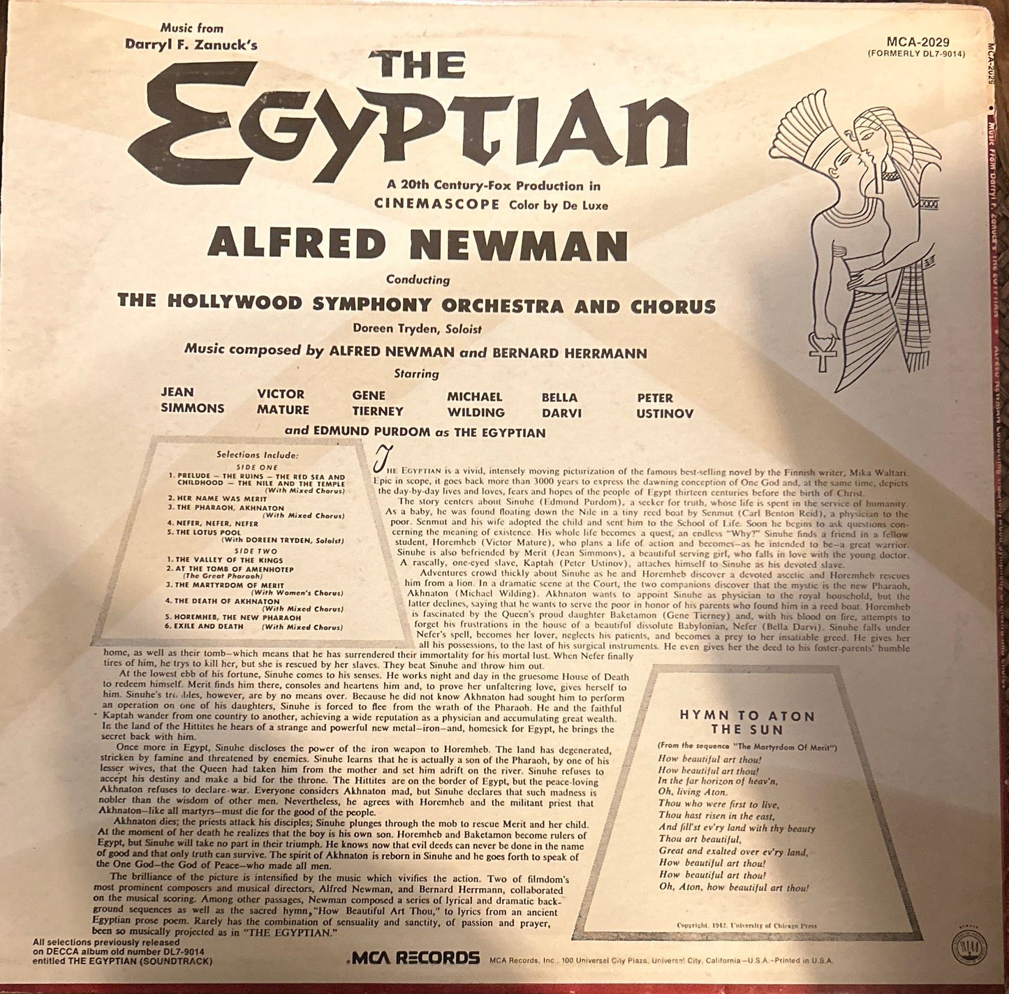 LP Alfred Newman, Bernard Herrmann – The Egyptian (A 20th Century Fox Production In Cinemascope) 2ª Mano - DISCOS NAKASHA