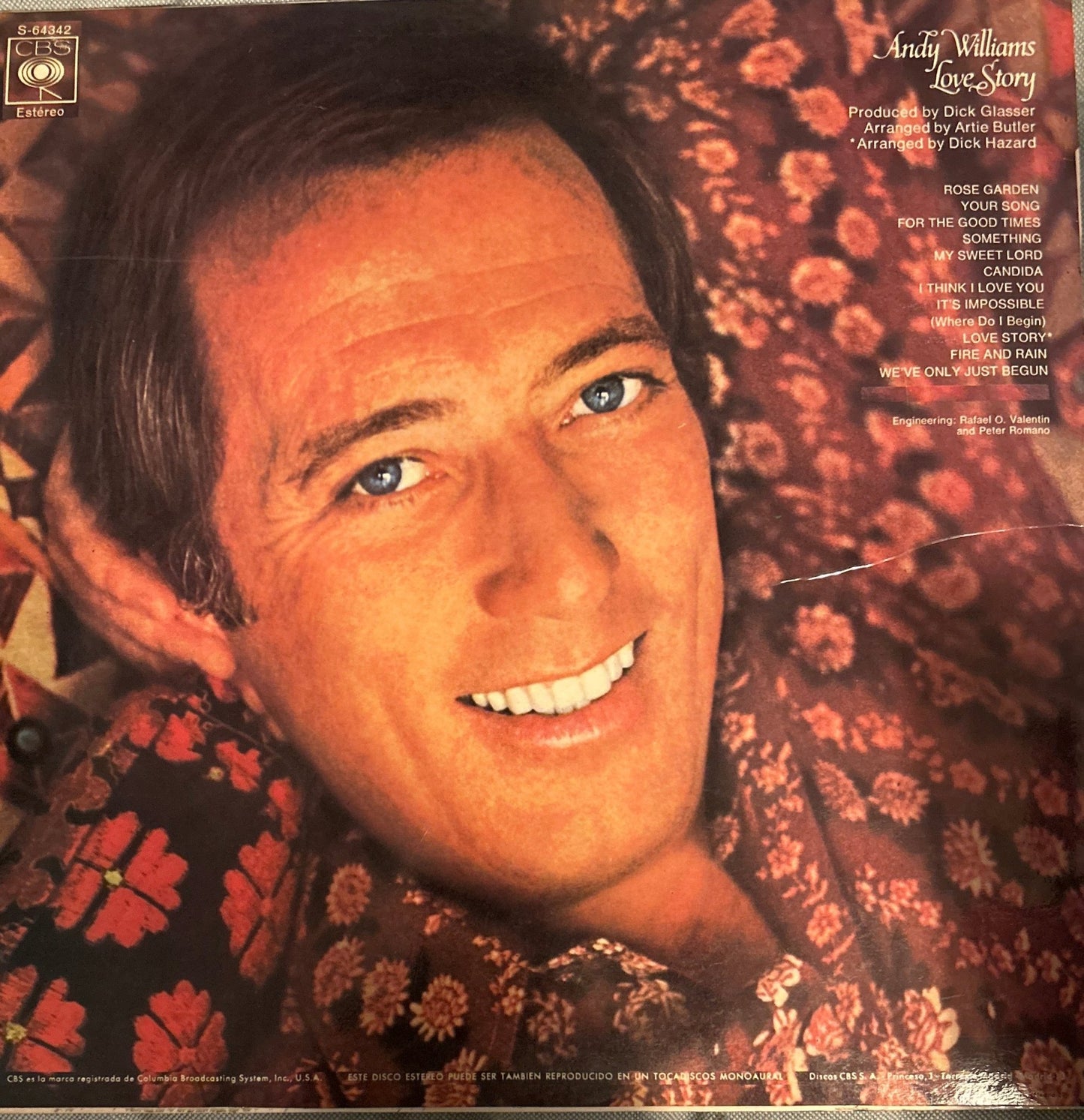 LP Andy Williams – Love Story 2ª mano (Producto exclusivo recogida en tienda) - DISCOS NAKASHA