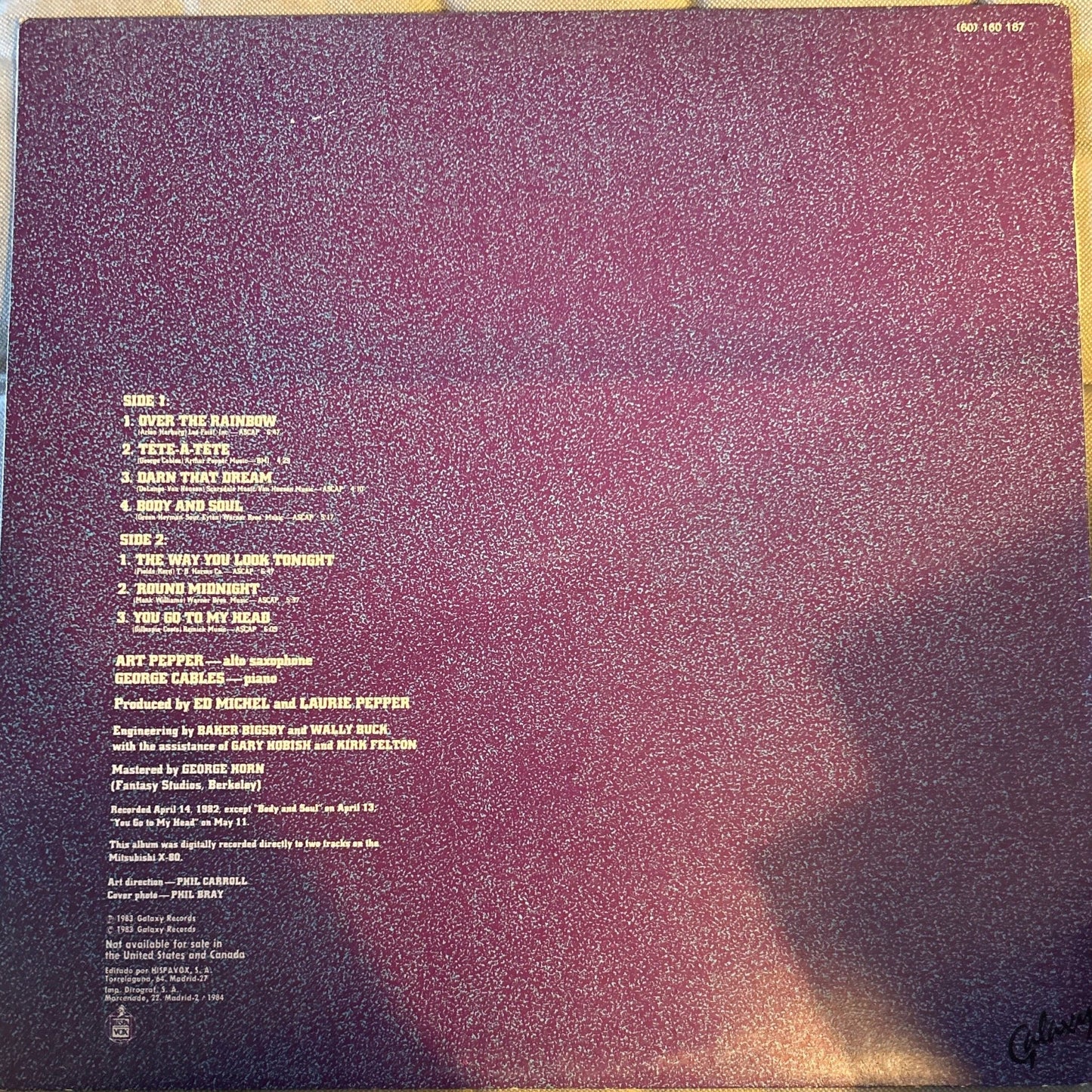LP Art Pepper & George Cables – Tête - À - Tête 2ª Mano - DISCOS NAKASHA