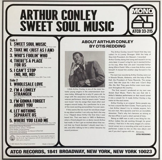 LP Arthur Conley – Sweet Soul Music Nuevo precintado - DISCOS NAKASHA