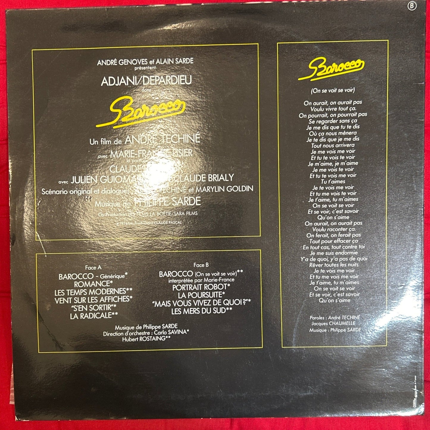 LP Banda Sonora - Philippe Sarde – Barocco 2ª Mano - DISCOS NAKASHA