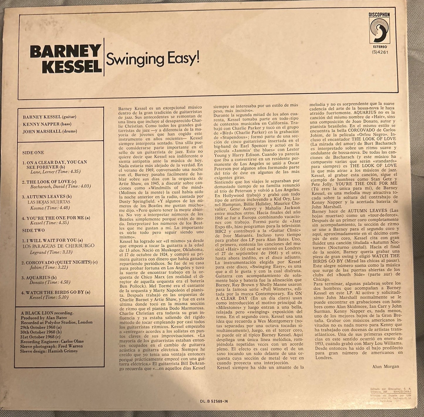 LP Barney Kessel – Swinging Easy! 2ª Mano - DISCOS NAKASHA