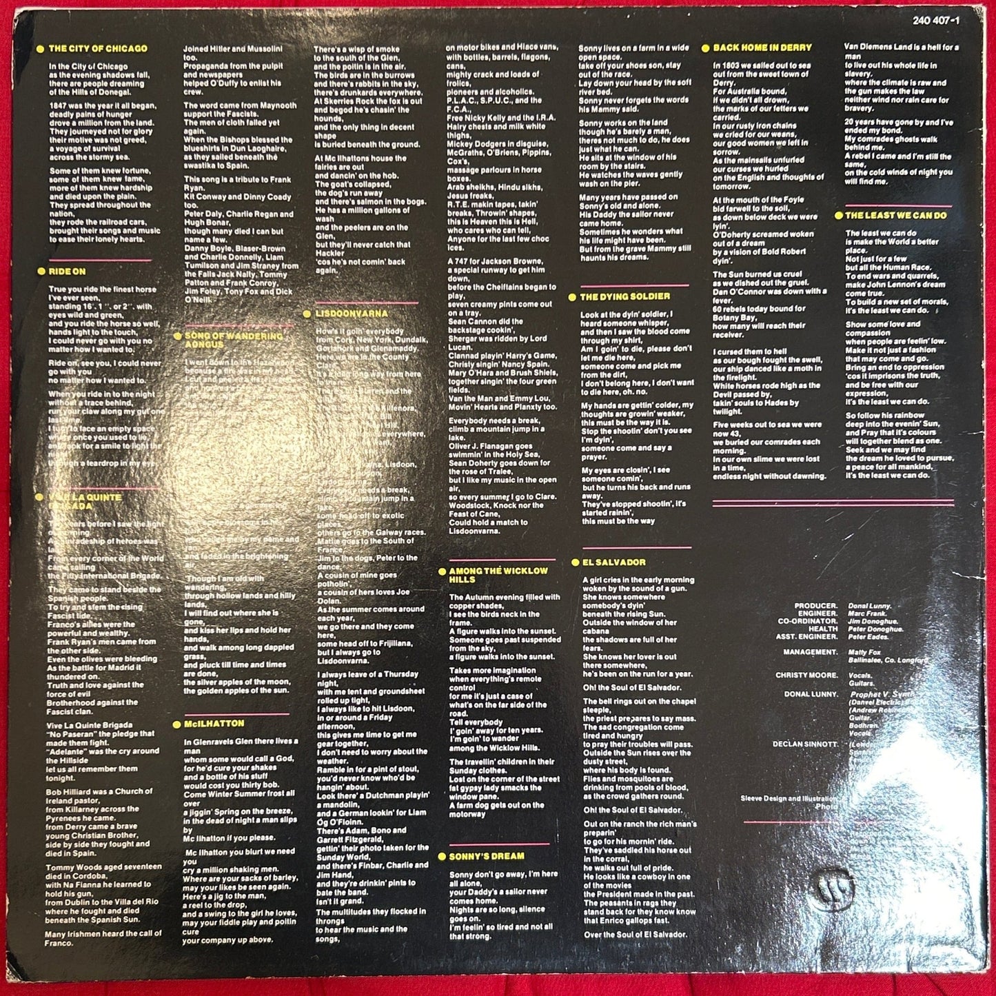 LP Christy Moore – Ride On 2ª mano - DISCOS NAKASHA