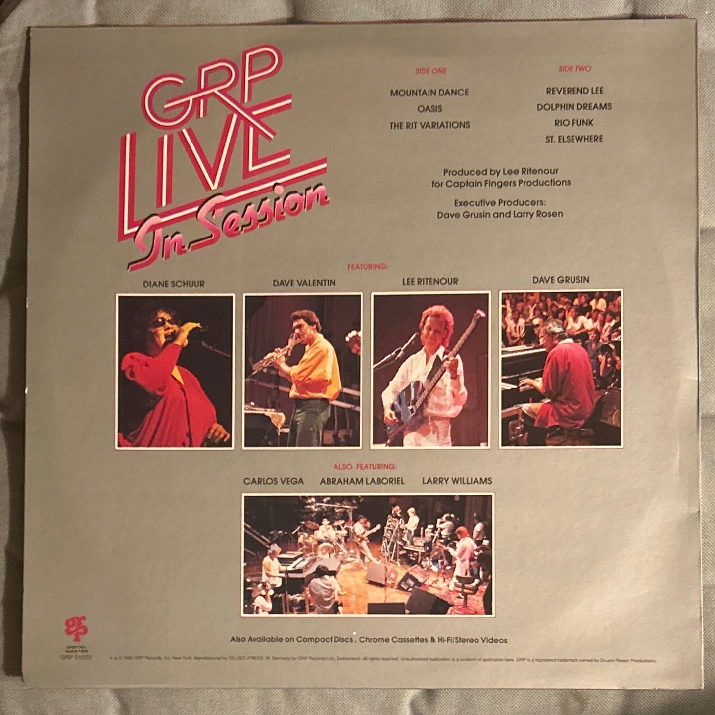 LP Dave Grusin / Lee Ritenour / Diane Schuur / Dave Valentin – GRP Live In Session 2ª Mano - DISCOS NAKASHA