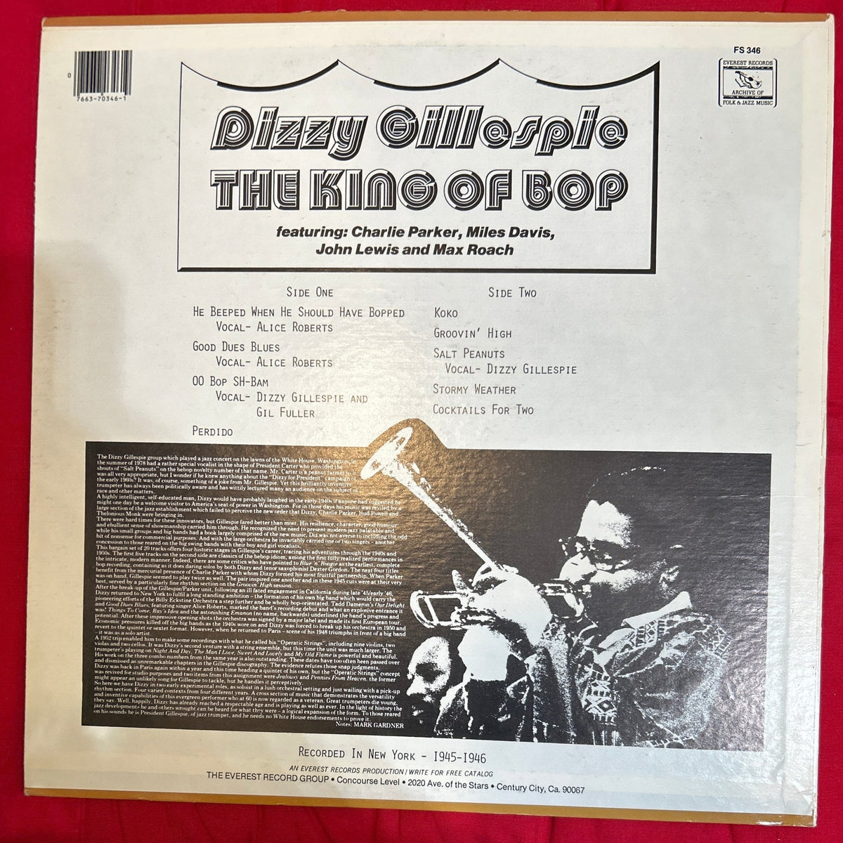 LP Dizzy Gillespie – The King Of Bop 2ª Mano - DISCOS NAKASHA