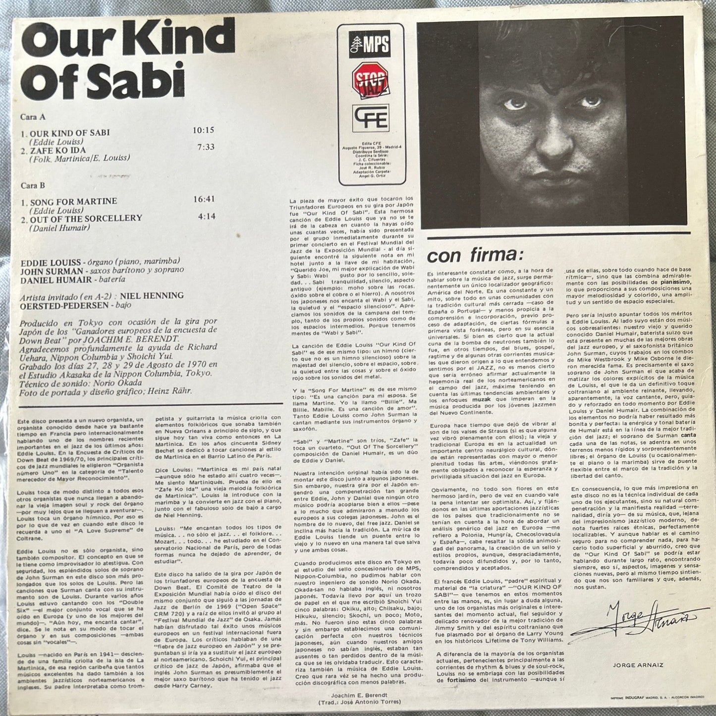 LP Eddie Louiss — John Surman — Daniel Humair – Our Kind Of Sabi 2ª Mano - DISCOS NAKASHA