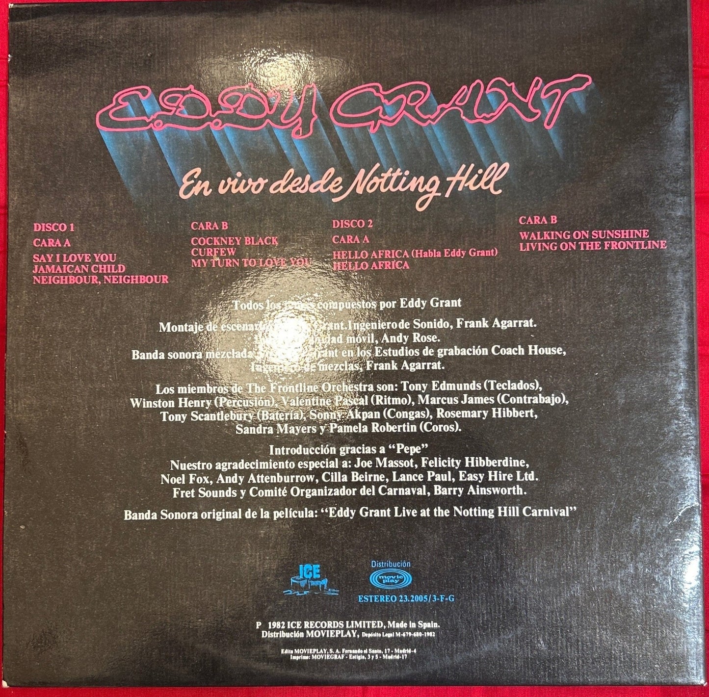 LP Eddy Grant – Live At Notting Hill Carnival/En Vivo Desde Notting Hill 2ª Mano - DISCOS NAKASHA