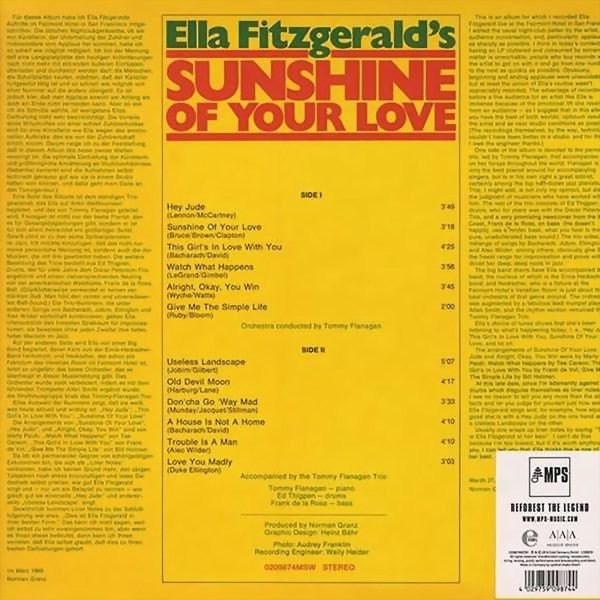 LP Ella Fitzgerald – Sunshine Of Your Love Nuevo precintado - DISCOS NAKASHA