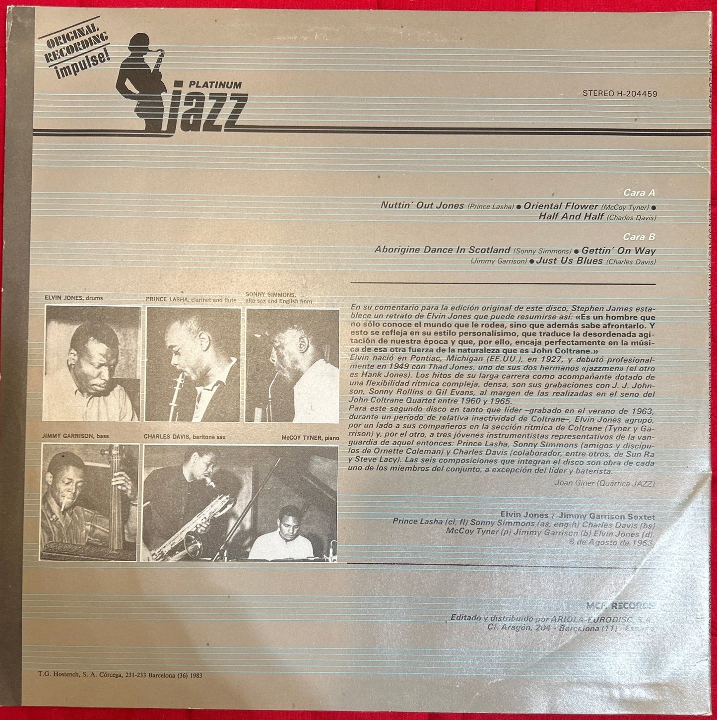 LP Elvin Jones/Jimmy Garrison Sextet – Illumination 2ª Mano - DISCOS NAKASHA
