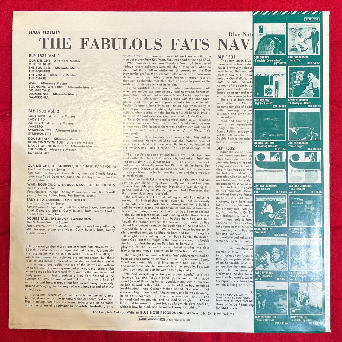 LP Fats Navarro – The Fabulous Fats Navarro Volume 1 Ed. Francesa 2ª Mano - DISCOS NAKASHA