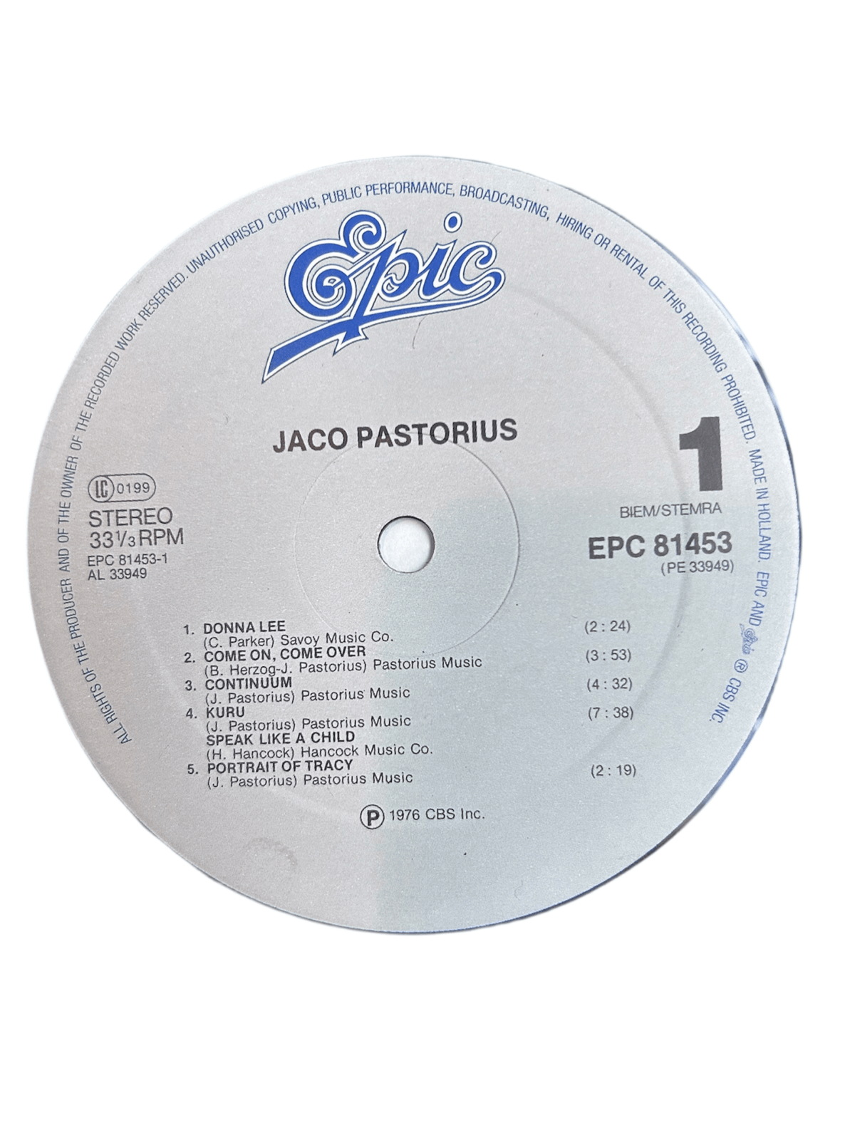 LP Jaco Pastorius - Jaco Pastorius 2ªmano - DISCOS NAKASHA