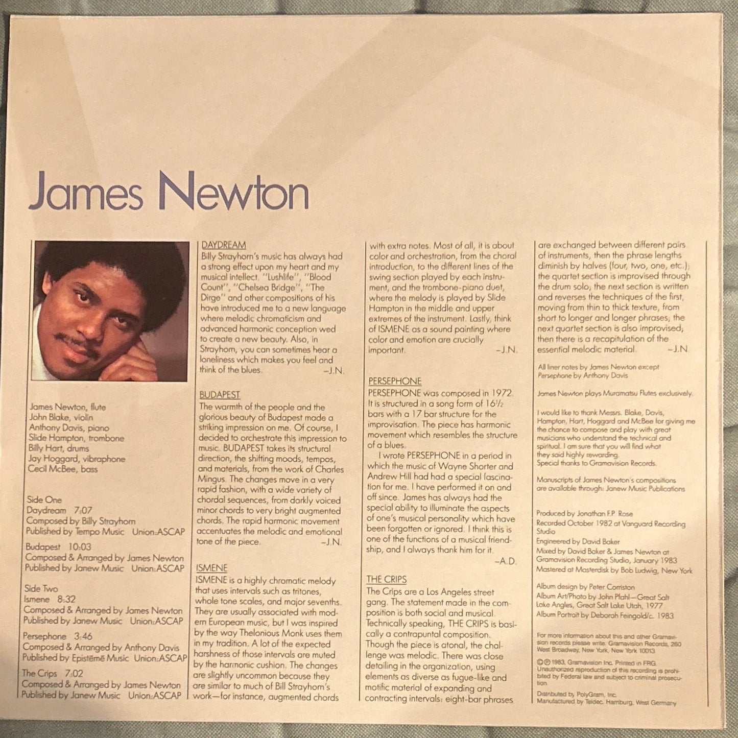 LP James Newton – James Newton 2ª Mano - DISCOS NAKASHA