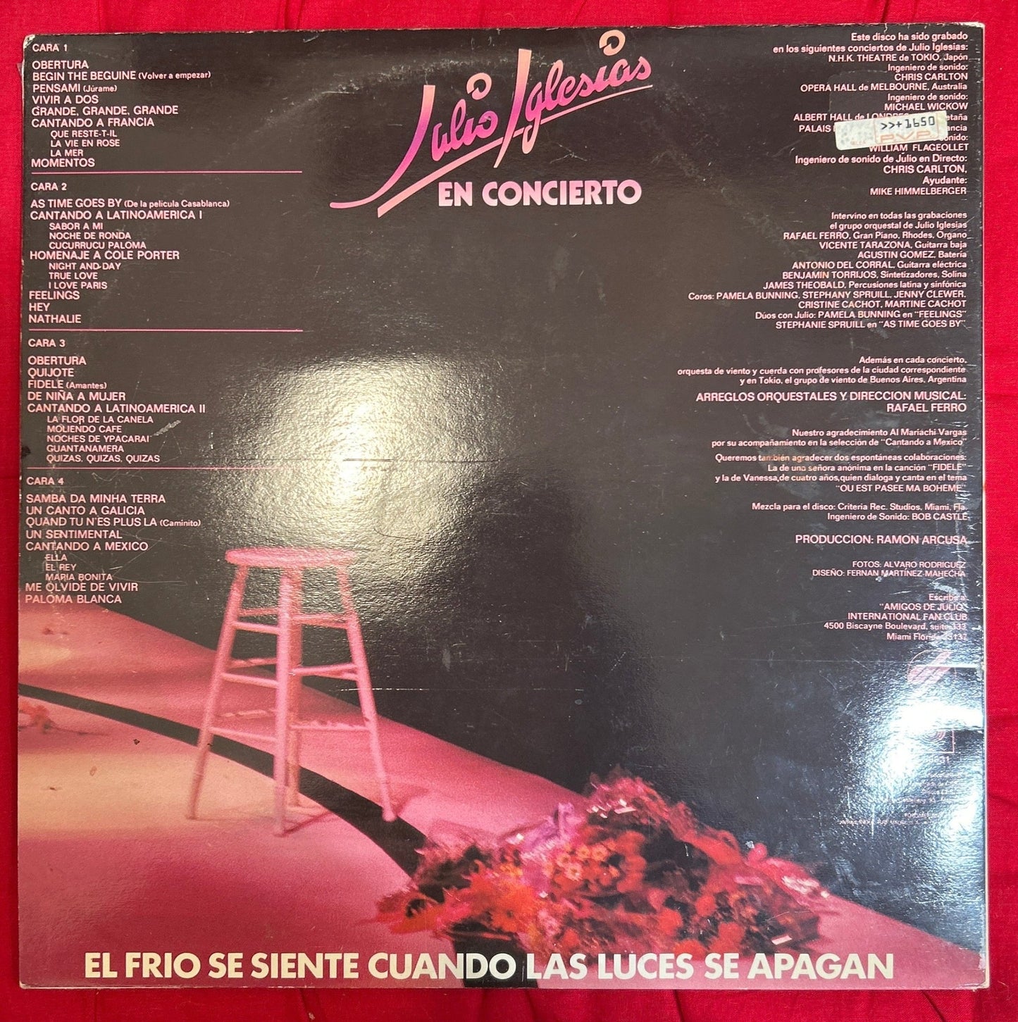 LP Julio Iglesias – En Concierto 2ª Mano (Producto exclusivo recogida en tienda) - DISCOS NAKASHA