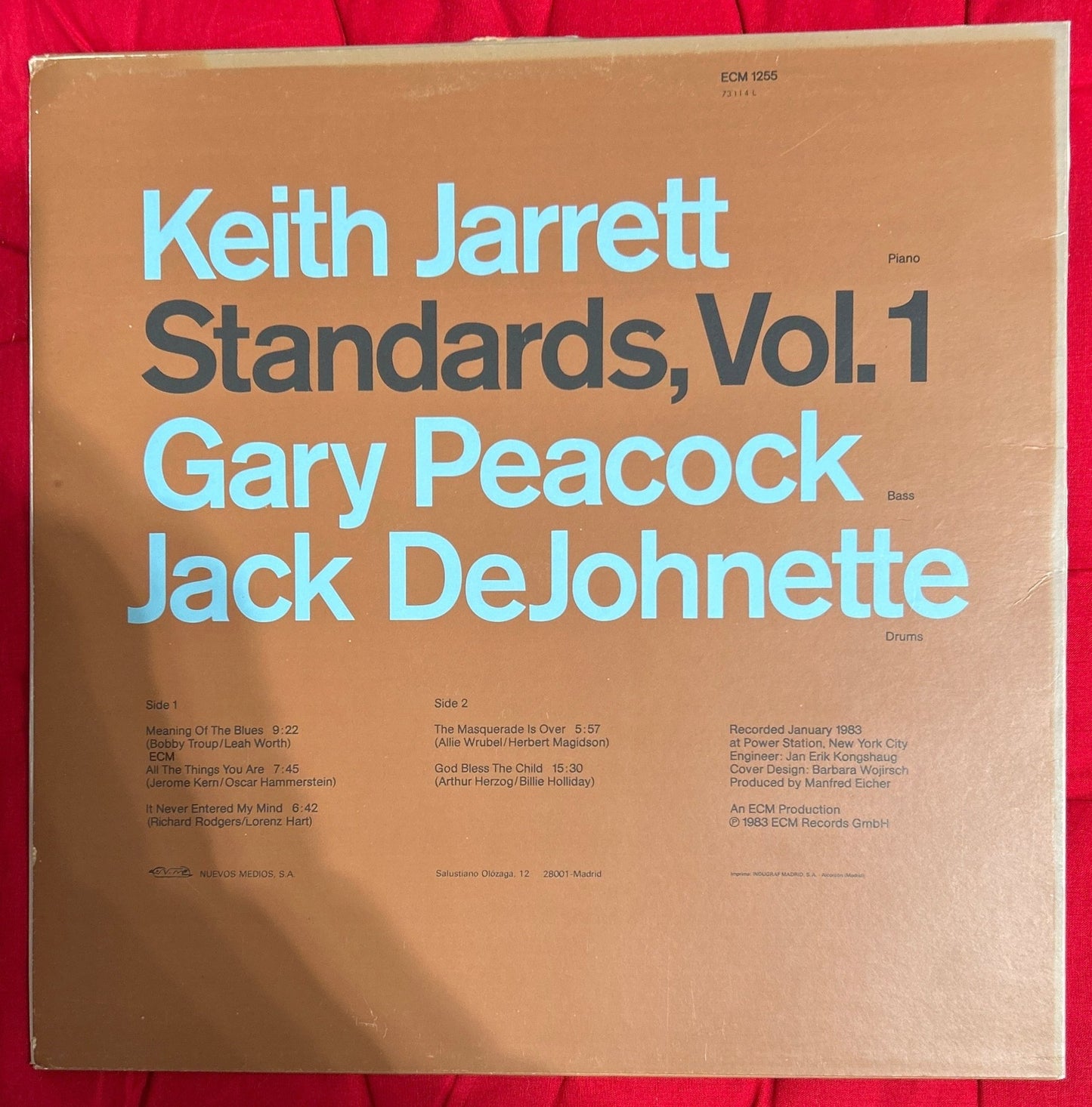 LP Keith Jarrett, Gary Peacock, Jack DeJohnette – Standards, Vol. 1 2ª Mano - DISCOS NAKASHA