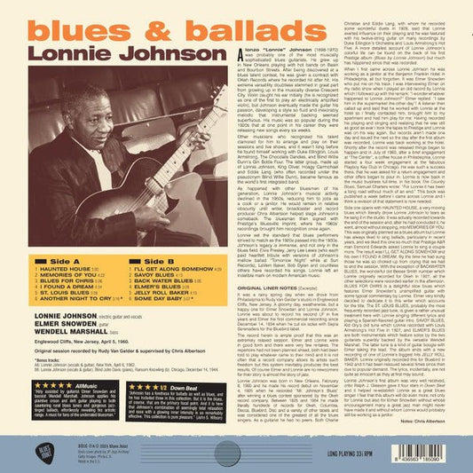 LP Lonnie Johnson With Elmer Snowden – Blues & Ballads Nuevo precintado - DISCOS NAKASHA