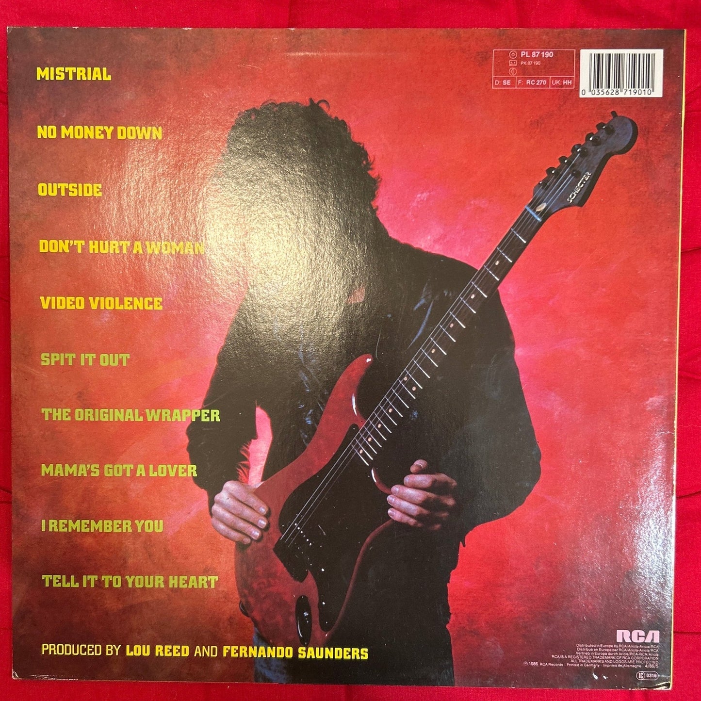 LP Lou Reed – Mistrial 2ª Mano - DISCOS NAKASHA