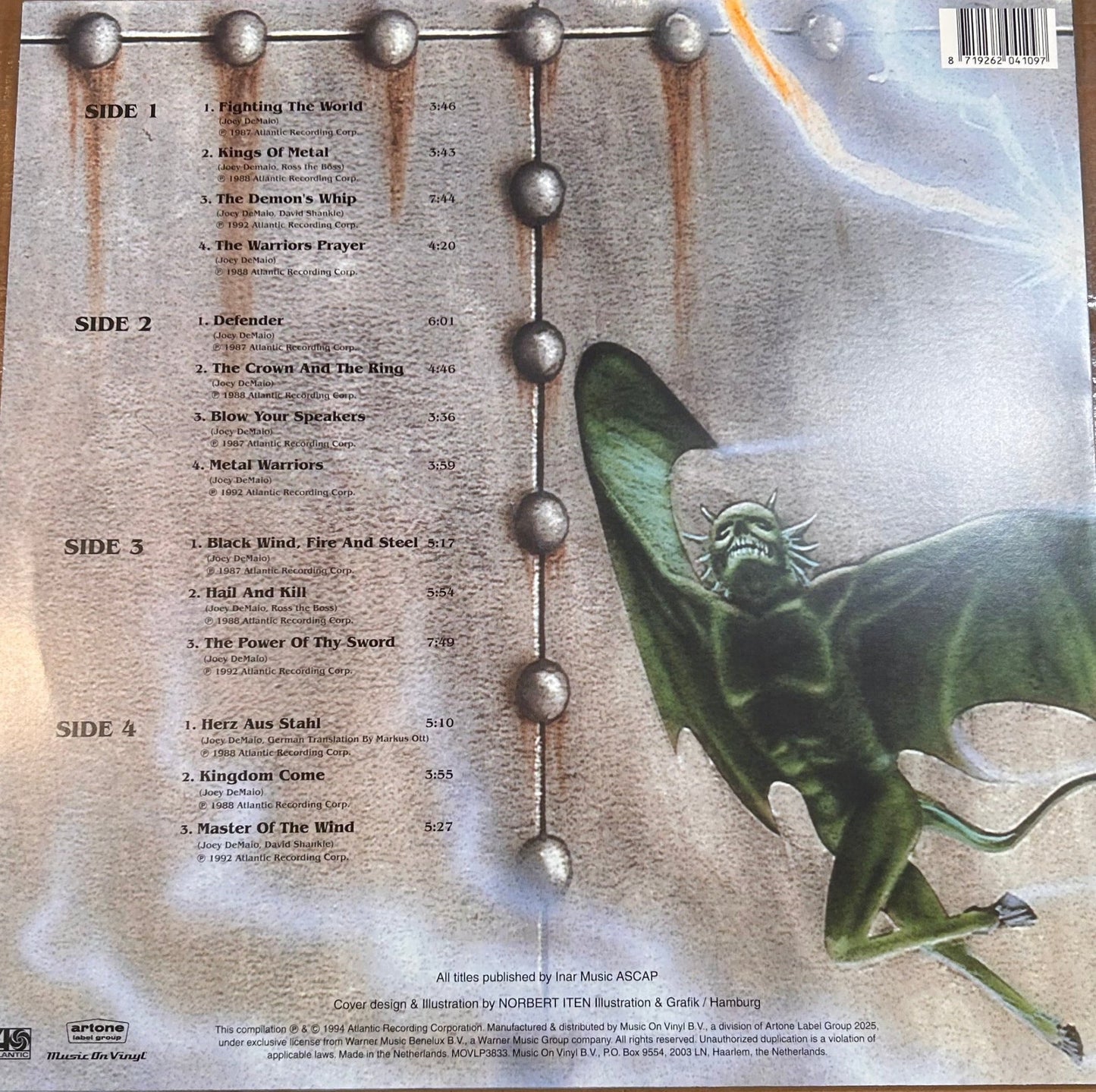 LP Manowar – Best Of Manowar - The Hell Of Steel 2ª Mano - DISCOS NAKASHA
