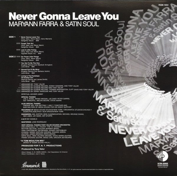 LP Maryann Farra & Satin Soul – Never Gonna Leave You Nuevo precintado - DISCOS NAKASHA
