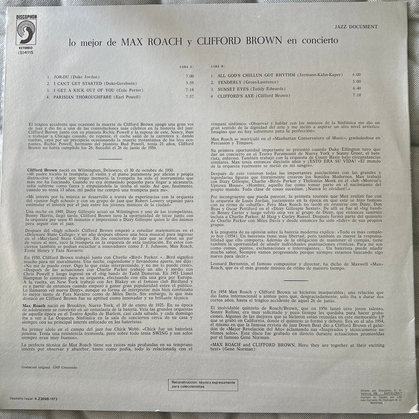 LP Max Roach And Clifford Brown – Lo Mejor De Max Roach Y Clifford Brown En Concierto 2ª Mano (Producto exclusivo recogida en tienda) - DISCOS NAKASHA