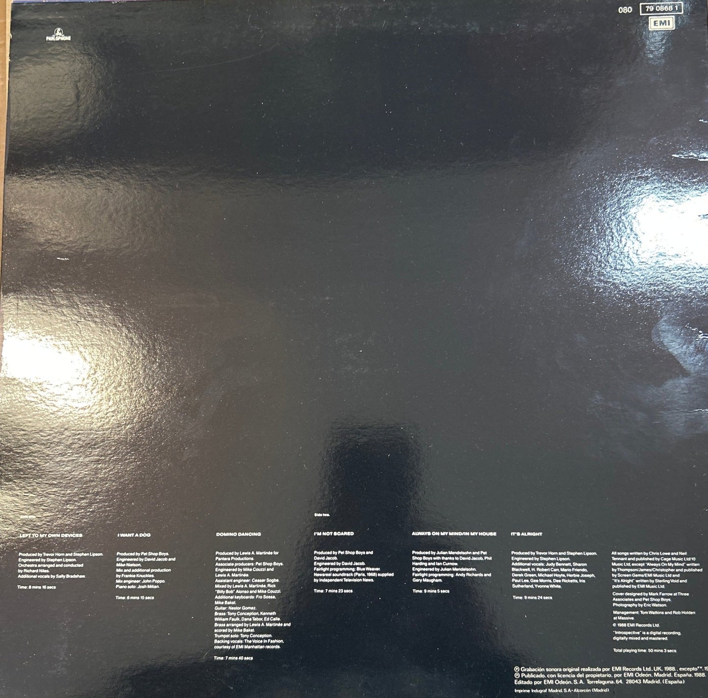 LP Pet Shop Boys – Introspective 2ª Mano - DISCOS NAKASHA