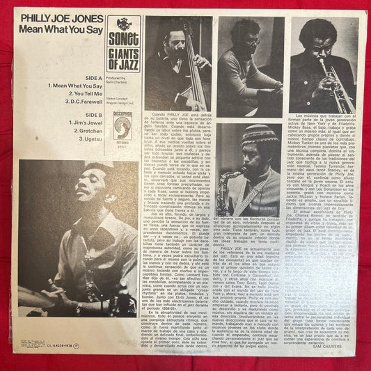 LP Philly Joe Jones – Mean What You Say 2ª Mano - DISCOS NAKASHA
