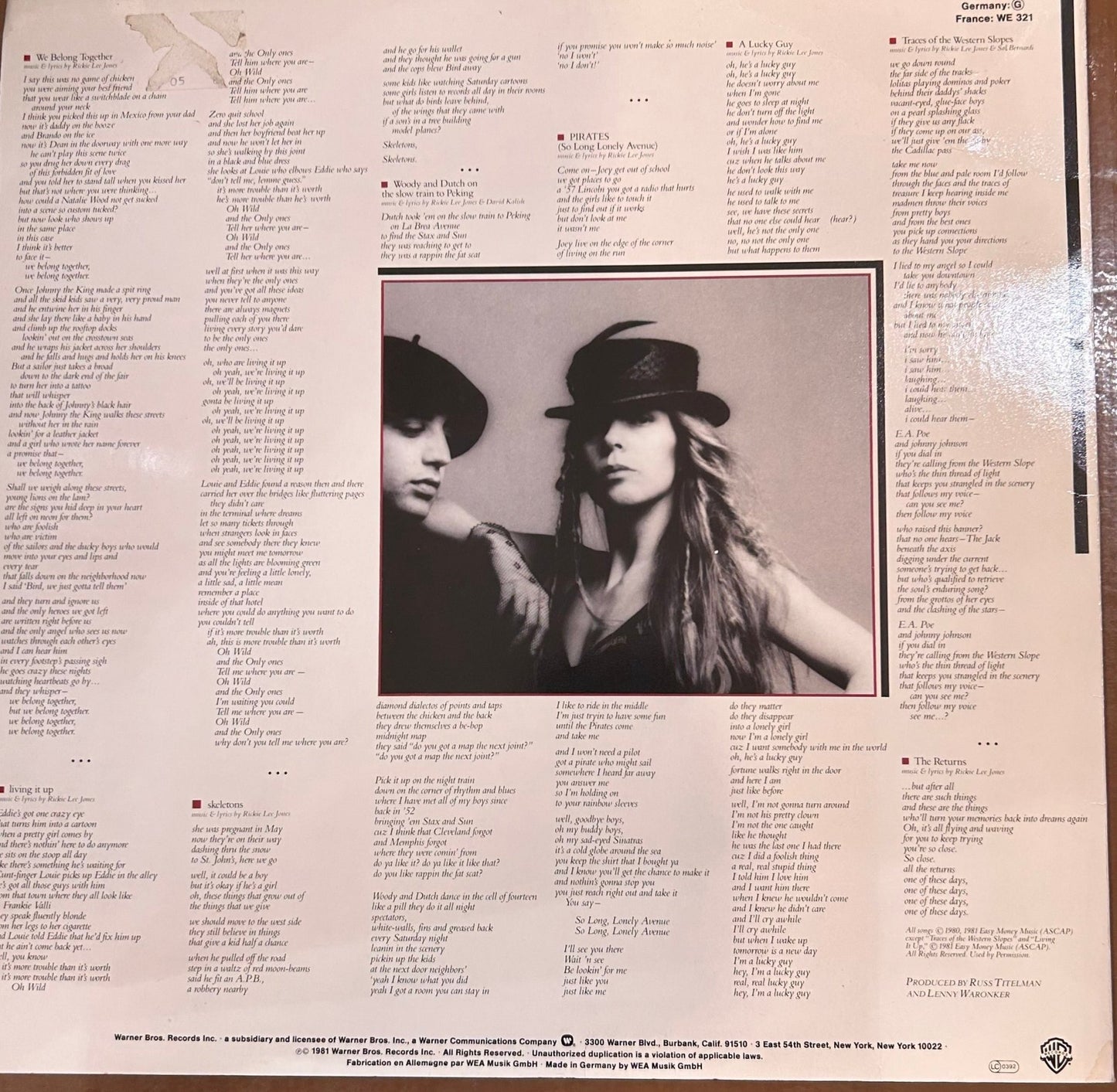 LP Rickie Lee Jones – Pirates 2ª Mano (Producto exclusivo recogida en tienda) - DISCOS NAKASHA