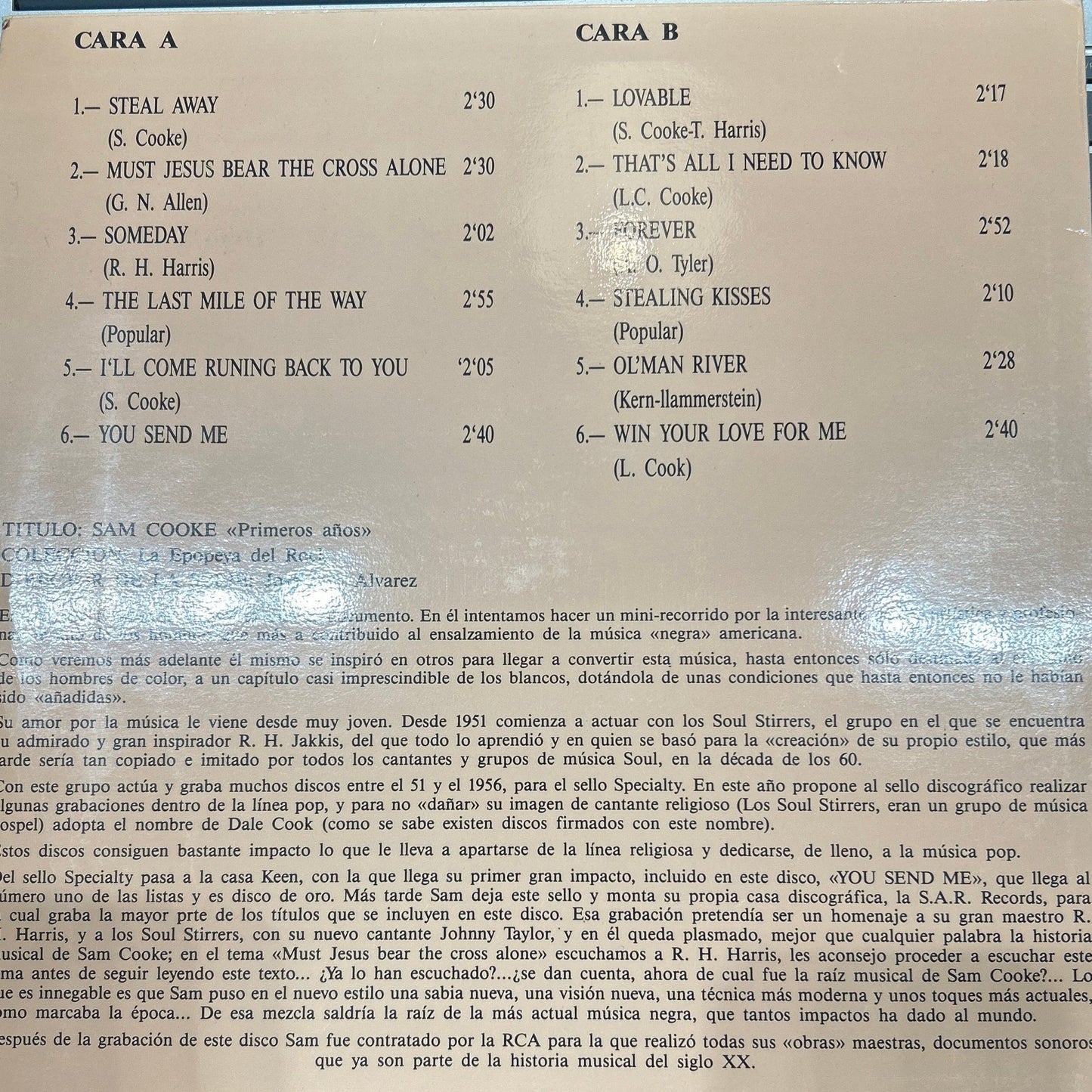 LP Sam Cooke – Rarezas 2ª mano - DISCOS NAKASHA