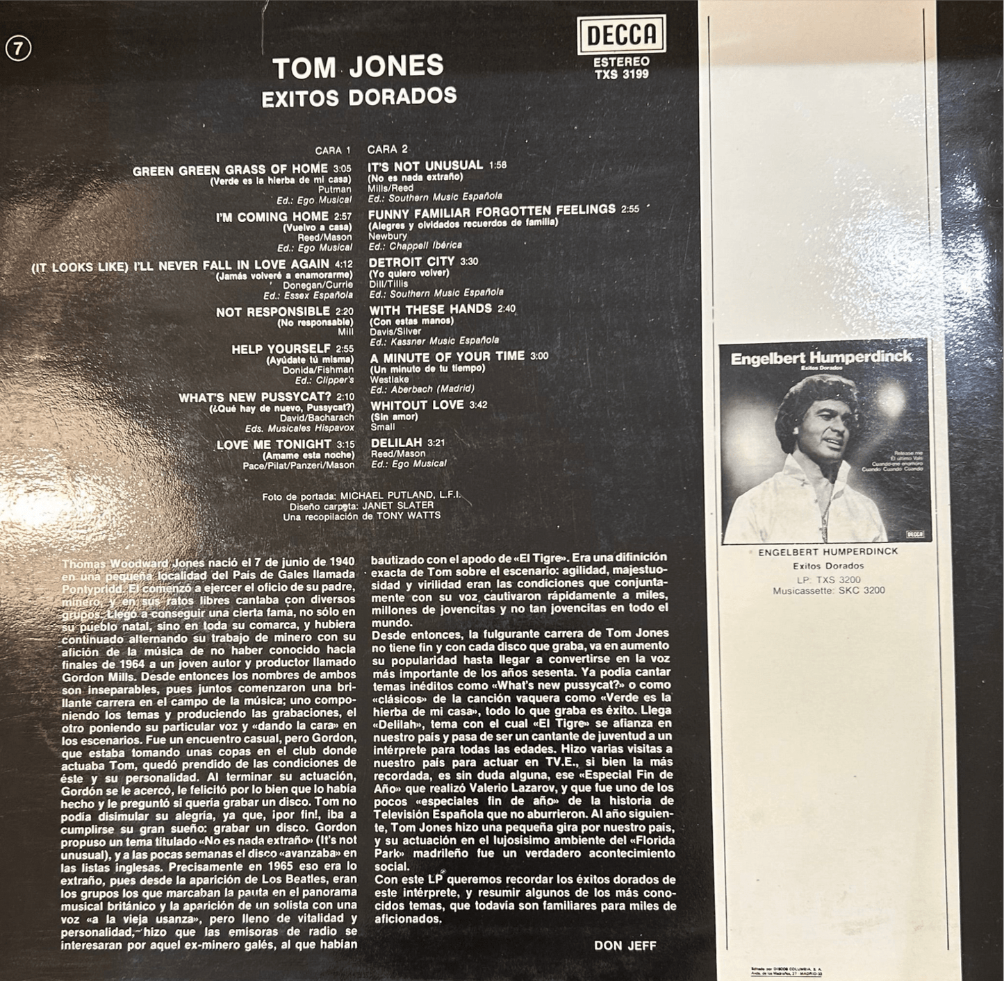 LP Tom Jones – Exitos Dorados 2ª Mano (Producto exclusivo recogida en tienda) - DISCOS NAKASHA