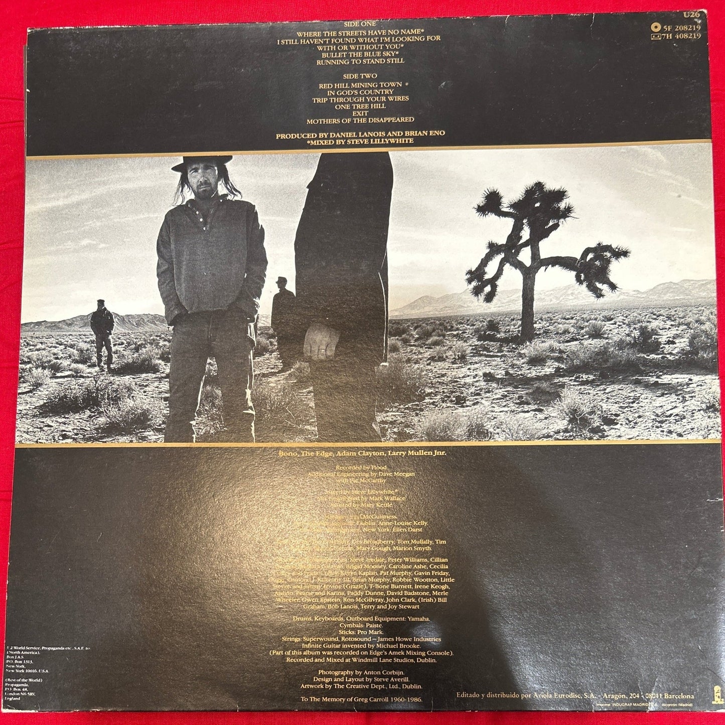 LP U2 – The Joshua Tree 2ª mano - DISCOS NAKASHA