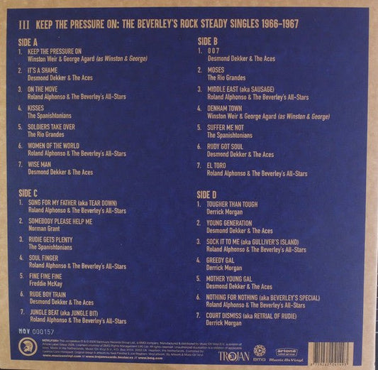 LP V/A – Keep The Pressure On: The Beverley's Rock Steady Singles 1966 - 1967 Nuevo precintado - DISCOS NAKASHA