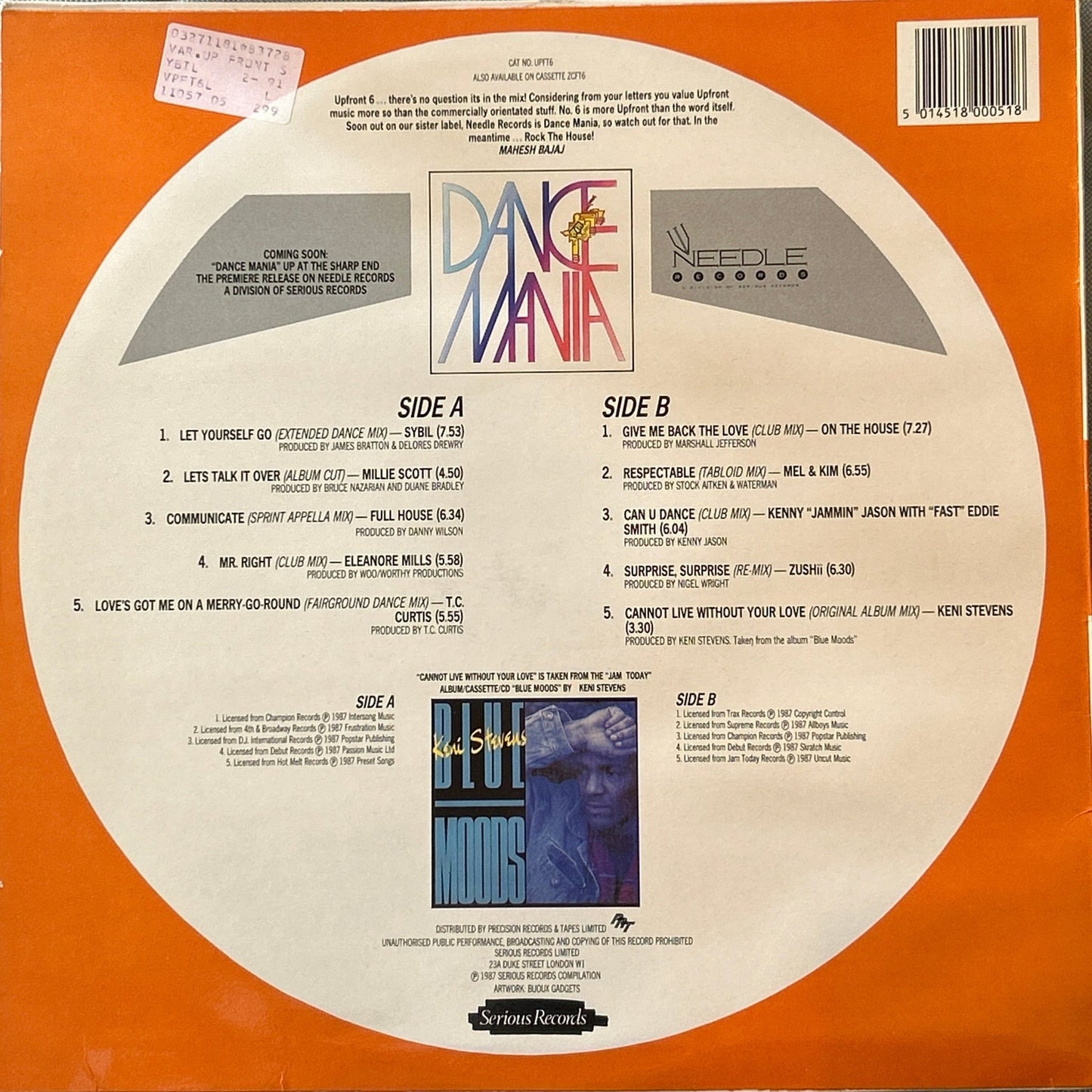 LP V/A – Upfront 6 - The Cat's Whiskers 2ª Mano - DISCOS NAKASHA