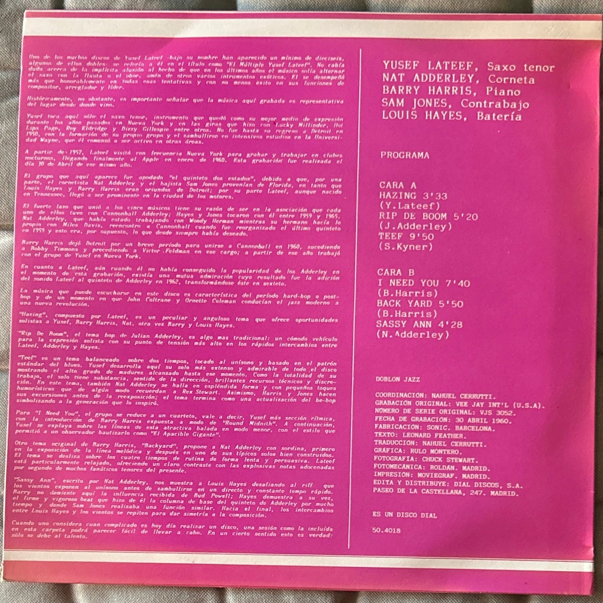 LP Yusef Lateef – Contemplation 2ª Mano - DISCOS NAKASHA
