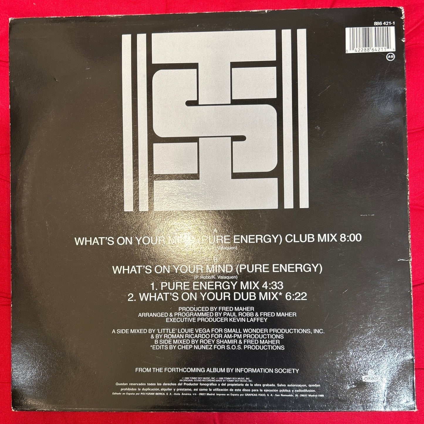 MAXISINGLE Information Society – What's On Your Mind (Pure Energy) 2ª Mano (Producto exclusivo recogida en tienda) - DISCOS NAKASHA