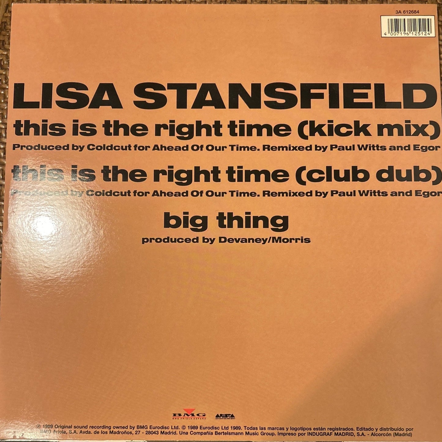 MAXISINGLE Lisa Stansfield – This Is The Right Time (Kick Mix) 2ª Mano - DISCOS NAKASHA