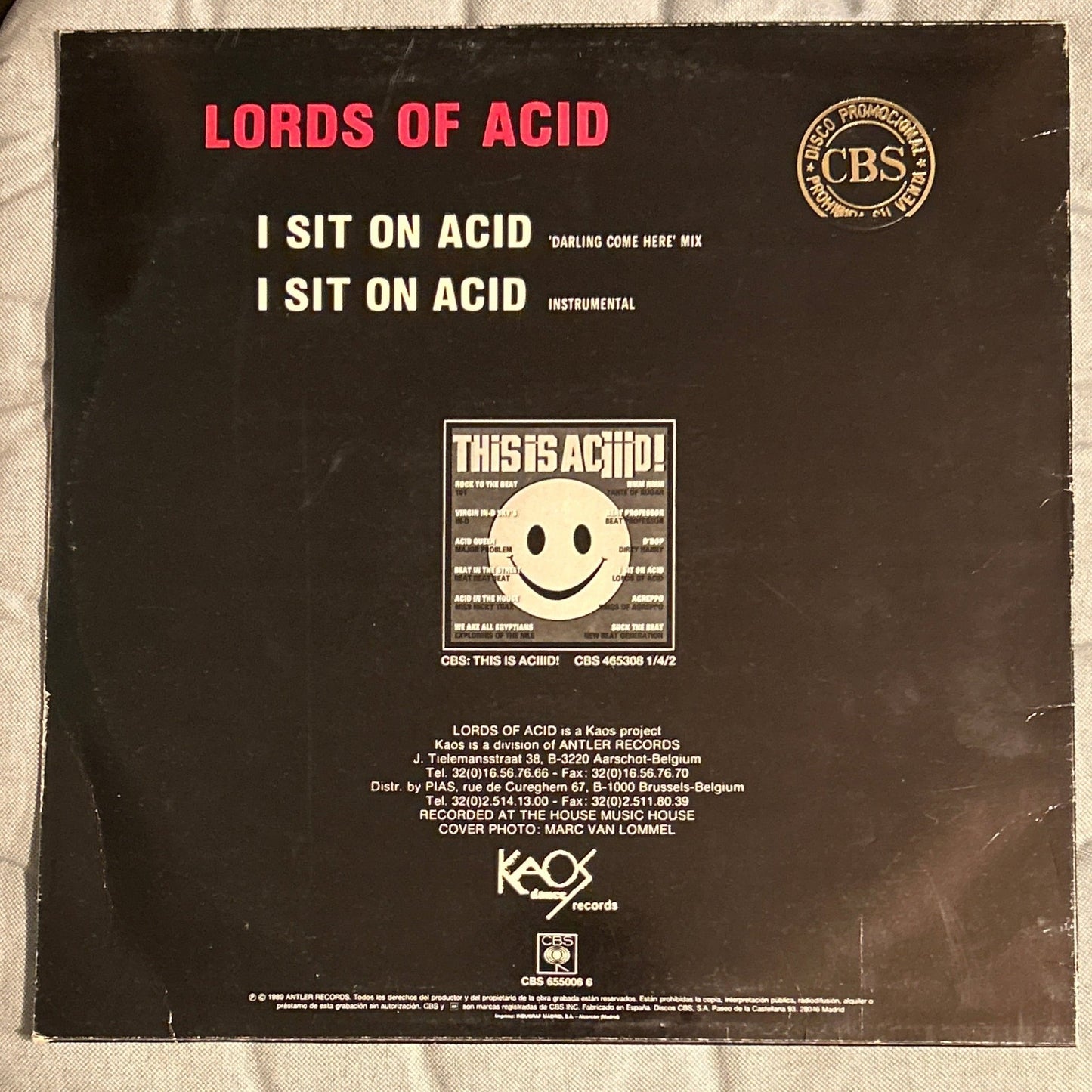 MAXISINGLE Lords Of Acid – I Sit On Acid 2ª Mano - DISCOS NAKASHA