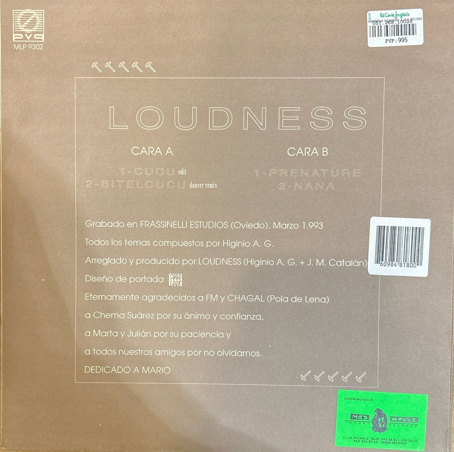 MAXISINGLE Loudness – Loudness 2ª Mano - DISCOS NAKASHA