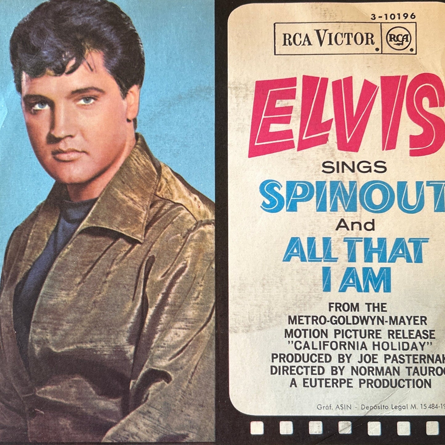 SINGLE Elvis Presley – Spinout / All That I Am 2ª Mano - DISCOS NAKASHA