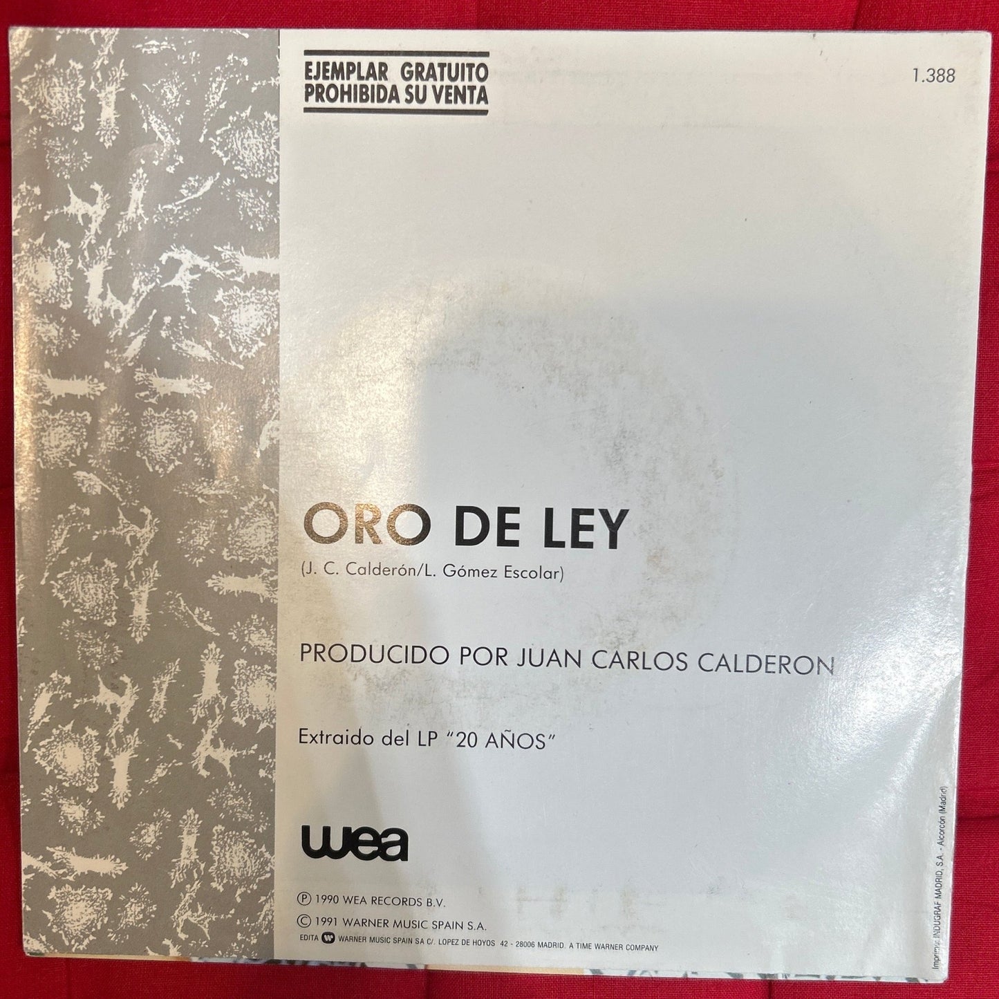 SINGLE Luis Miguel – Oro De Ley 2ª Mano - DISCOS NAKASHA