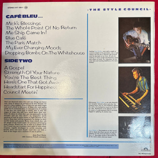 LP The Style Council ‎– Cafe Bleu 2ª mano