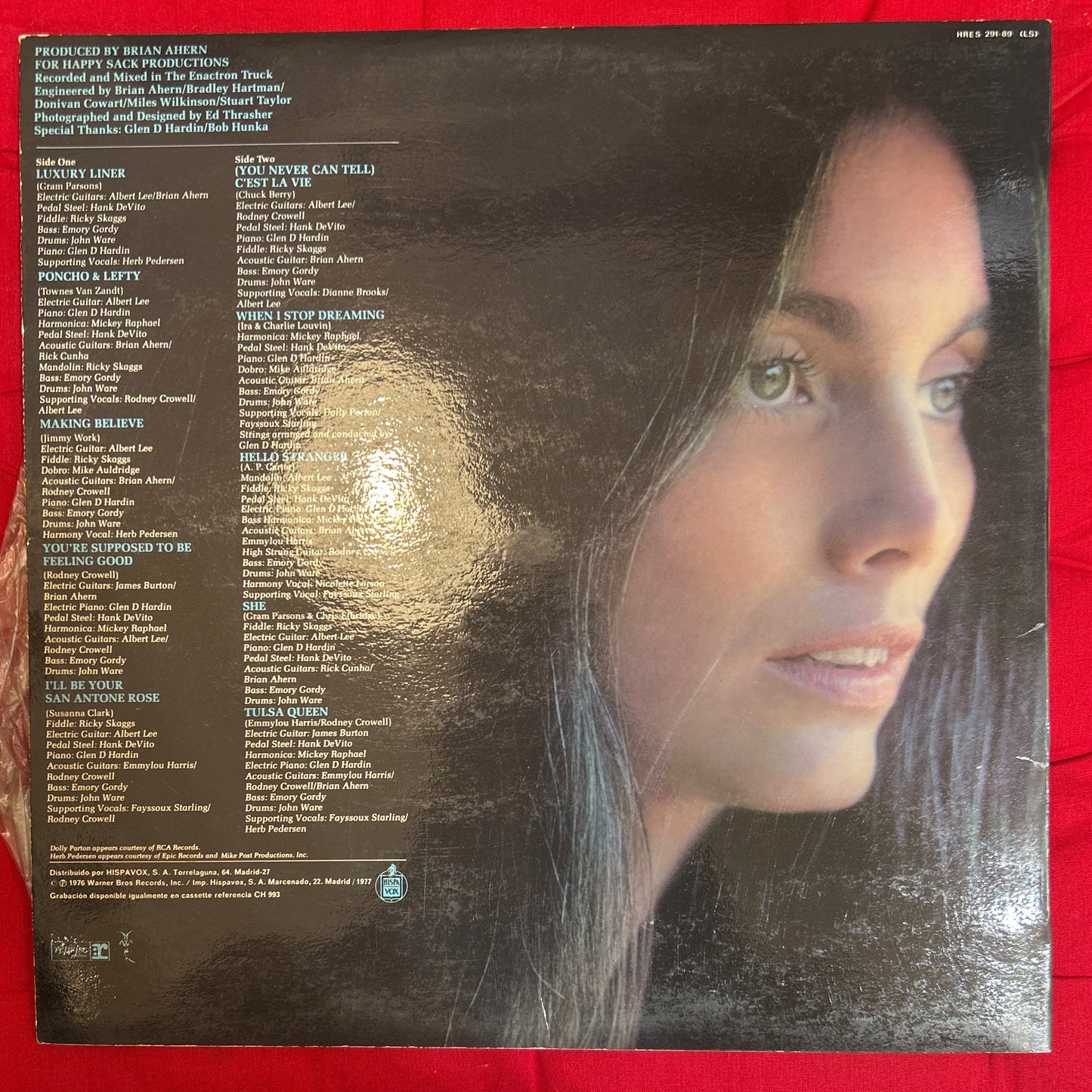 LP Emmylou Harris ‎– Luxury Liner 2ª Mano (Producto exclusivo recogida en tienda)