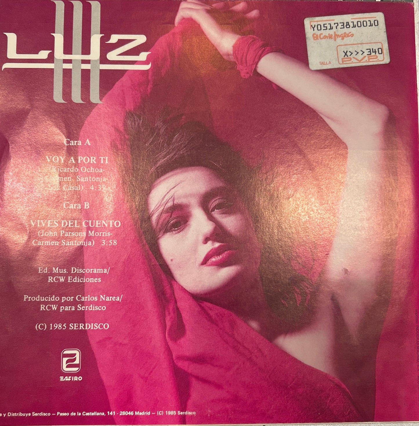 SINGLE Luz ‎– Voy A Por Ti 2ª mano  (Producto exclusivo recogida en tienda)