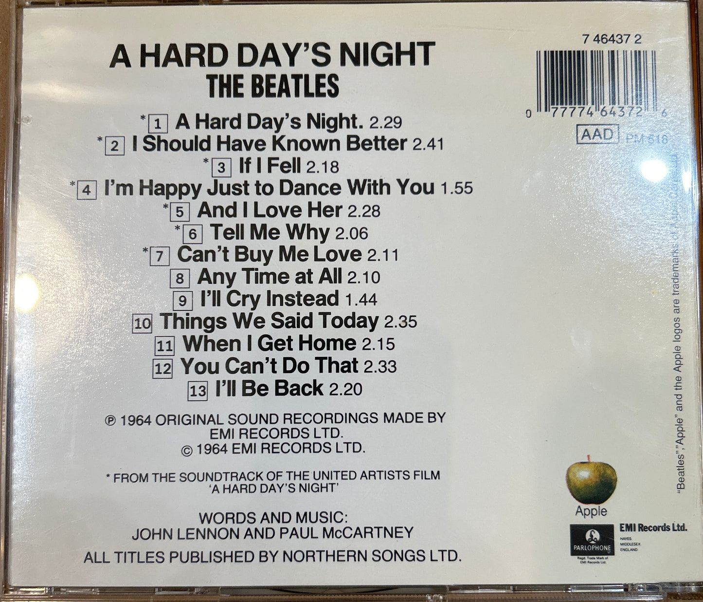 CD The Beatles – A Hard Day's Night) 2ª mano (Producto exclusivo recogida en tienda)