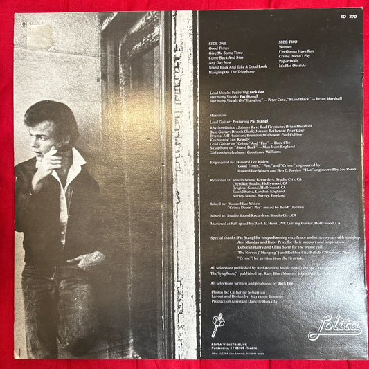 LP Jack Lee ‎– Jack Lee's Greatest Hits Vol.1 2ª mano
