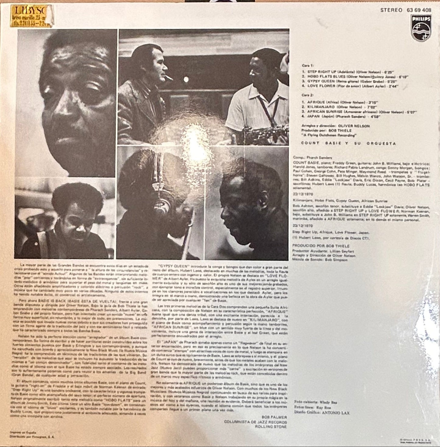 LP Count Basie & His Orchestra Arranged & Conducted By Oliver Nelson ‎– Africa 2ª Mano