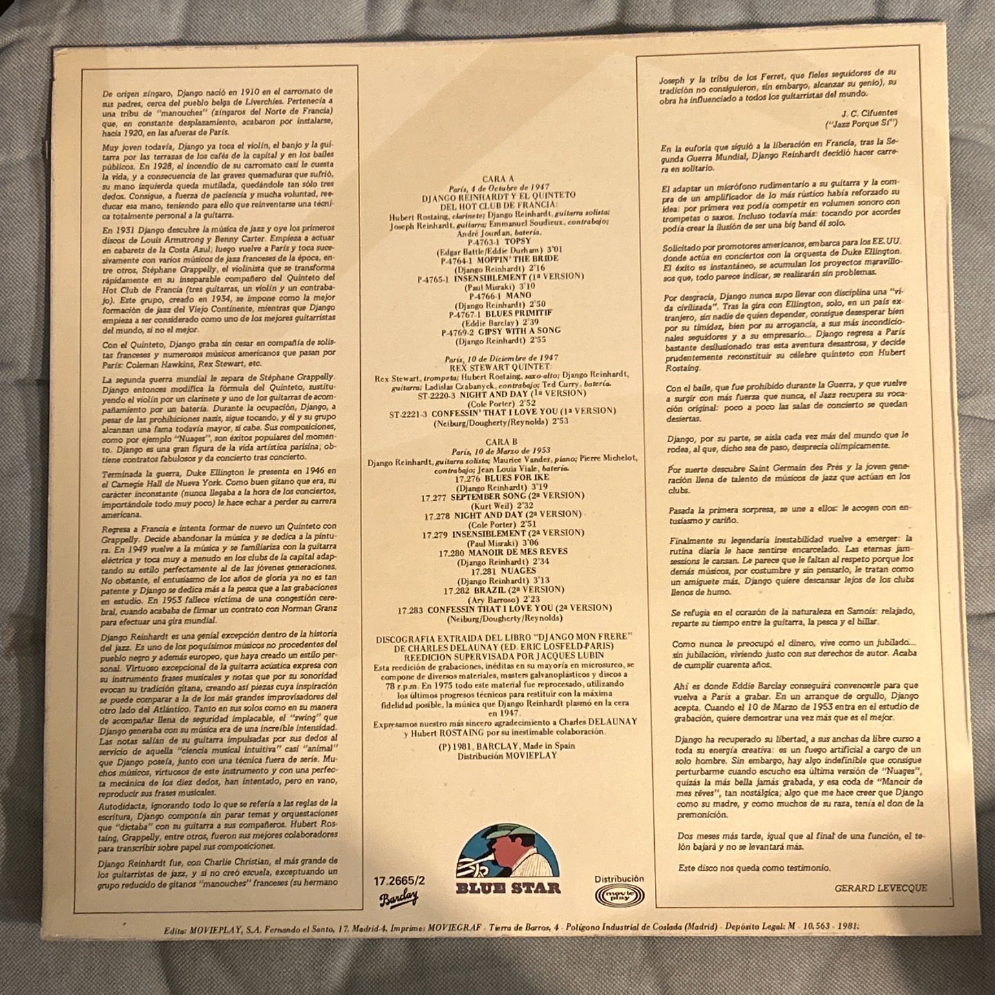 LP Django Reinhardt ‎– Topsy Vol. 2 2ª Mano (Producto exclusivo recogida en tienda)