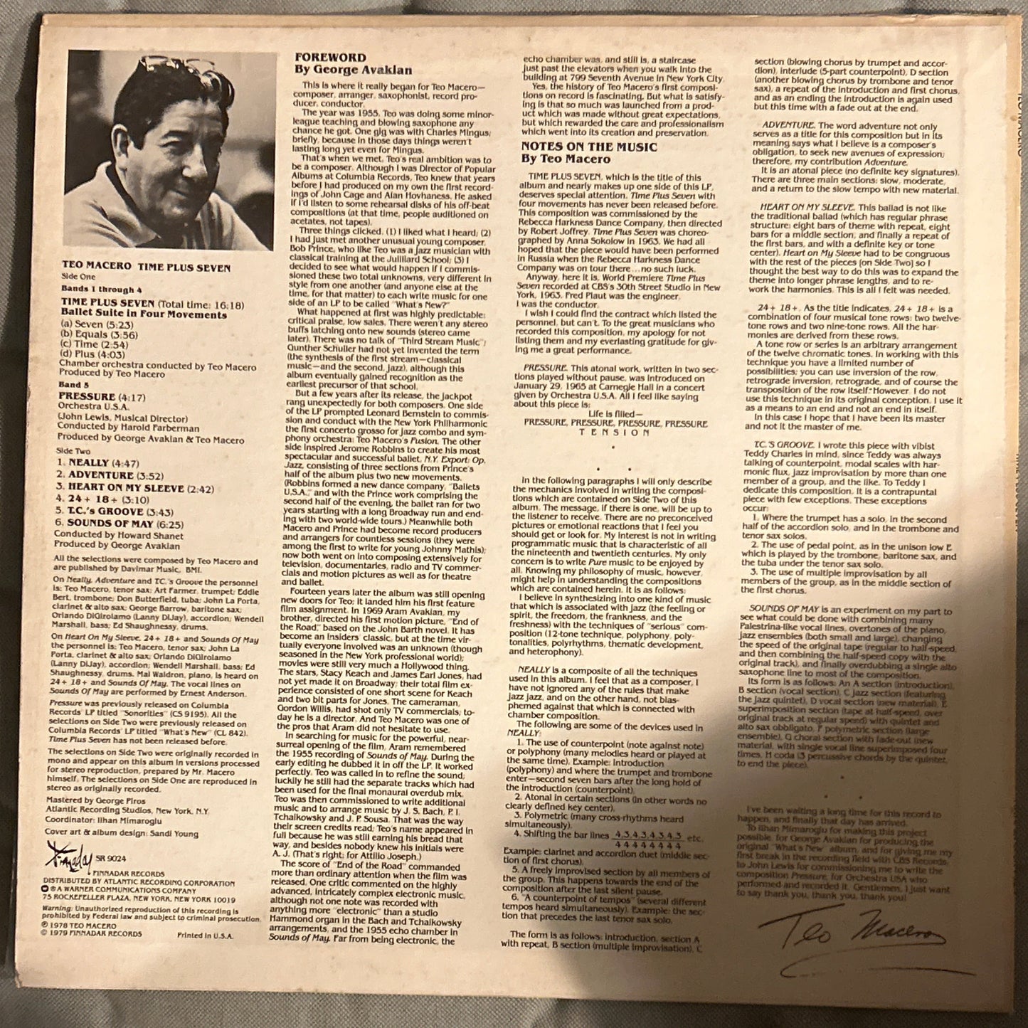 LP Teo Macero ‎– Time Plus Seven 2ª Mano