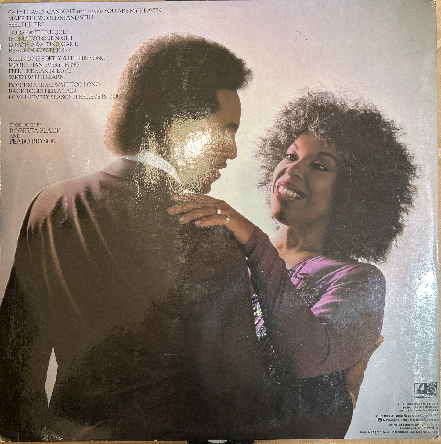 LP Roberta Flack And Peabo Bryson ‎– Live & More 2ª Mano
