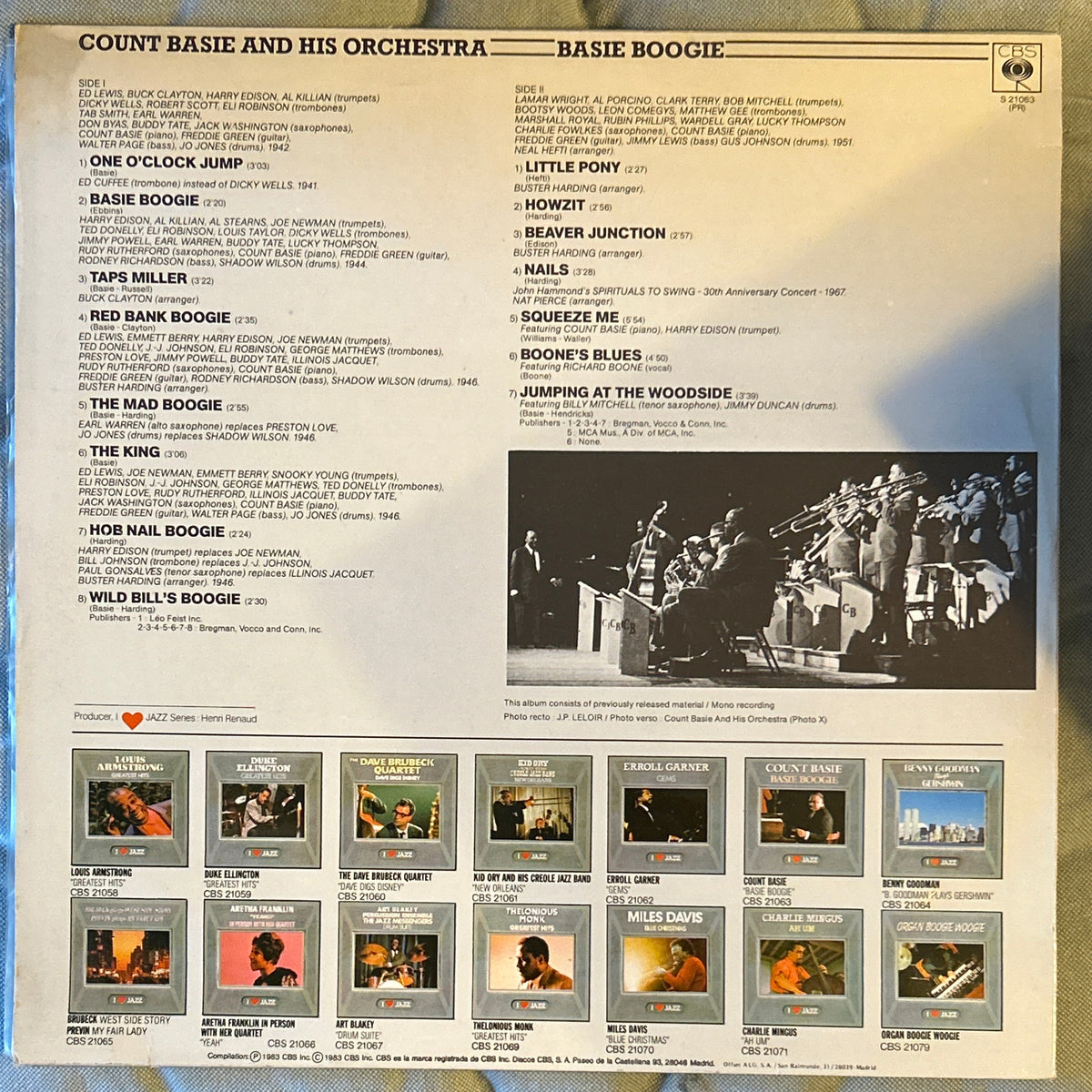 LP Count Basie ‎– Basie Boogie 2ª Mano