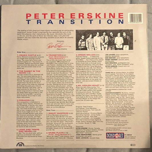 LP Peter Erskine ‎– Transition 2ª Mano