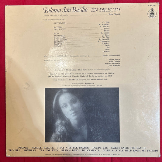 LP Paloma San Basilio ‎– En Directo 2ª mano (Producto exclusivo recogida en tienda)